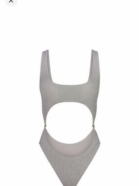 SKiMS 
Silver Shimmery Cutout One-Piece Swimsuit